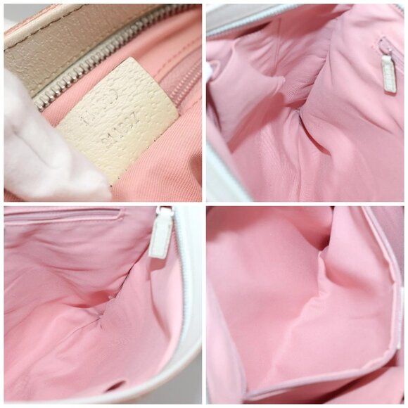 GUCCI GG Canvas Sherry Line Tote Bag Pink Silver 145809 Auth 141943 - Picture 15 of 16